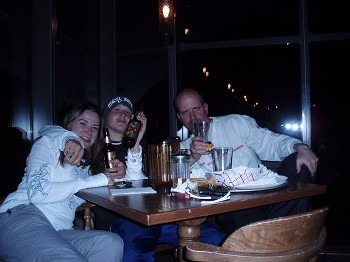 Randon with aunt Jeni &  Dad after a long day of hitting the slopes in Park City 2006
